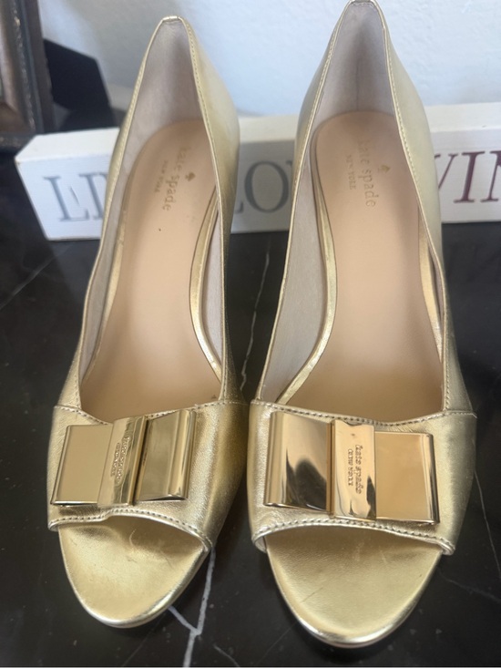 kate spade Shoes - Kate Spade Candace Gold Wedge Heels - Size 9 (GUC/FUC Read Description)